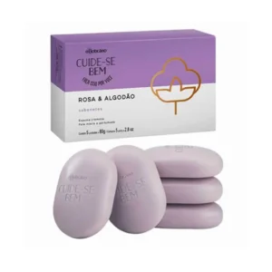 Cuide-se-Bem-Sabonete-em-Bara-Rosa-e-Algodão-5x80g