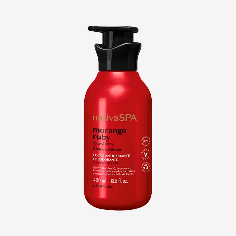 Hidratante Corporal Antioxidante Morango Ruby Nativa Spa 400 ml