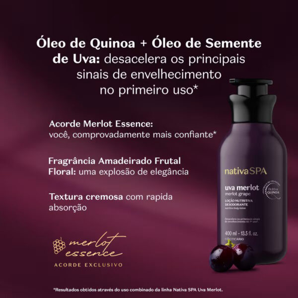 Hidratante Corporal Uva Merlot Nativa Spa 400 ml 2 Hidratante Corporal Uva Merlot Nativa Spa 400 ml Conceito Ninki Store Produtos O Boticário no Japão