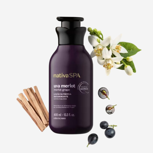 Hidratante Corporal Uva Merlot Nativa Spa 400 ml 1 Hidratante Corporal Uva Merlot Nativa Spa 400 ml.2 Ninki Store Produtos O Boticário no Japão
